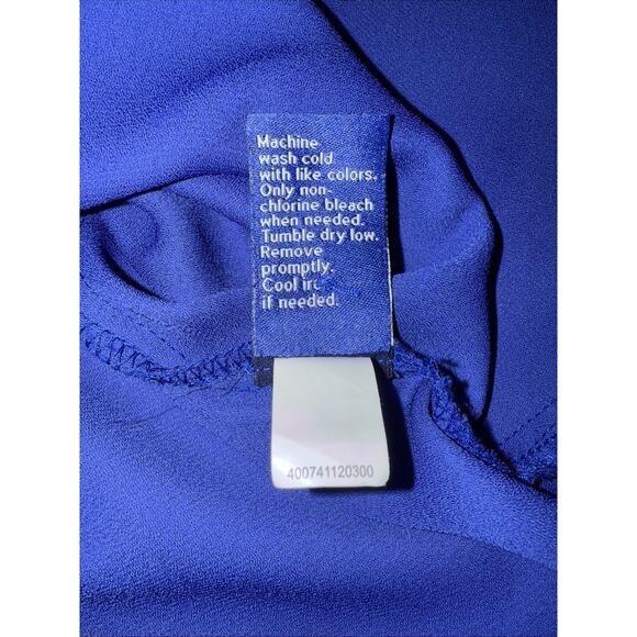 Apt. 9 Women’s Blue Ruffle Sleeve Blouse Size Large Flowy Chiffon Top - Picture 8 of 8